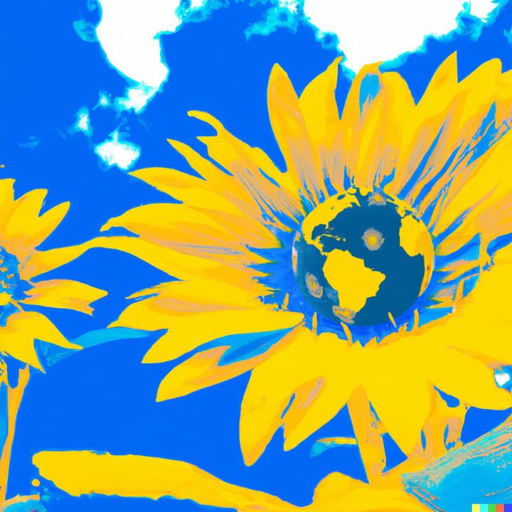 Ukraine sunflower globe